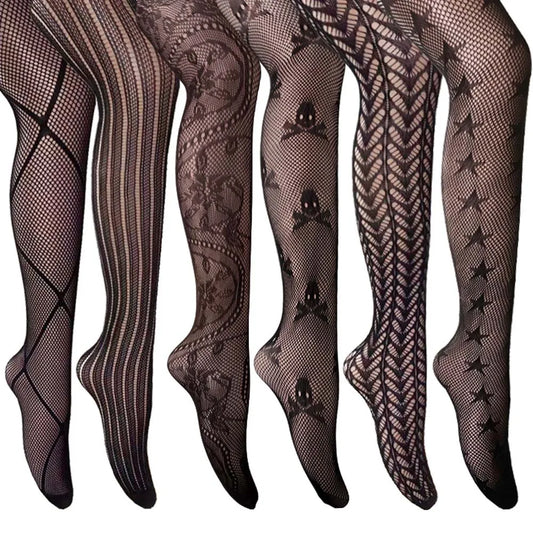 Night Queen – Gothic Fishnet Tights for Bold Women